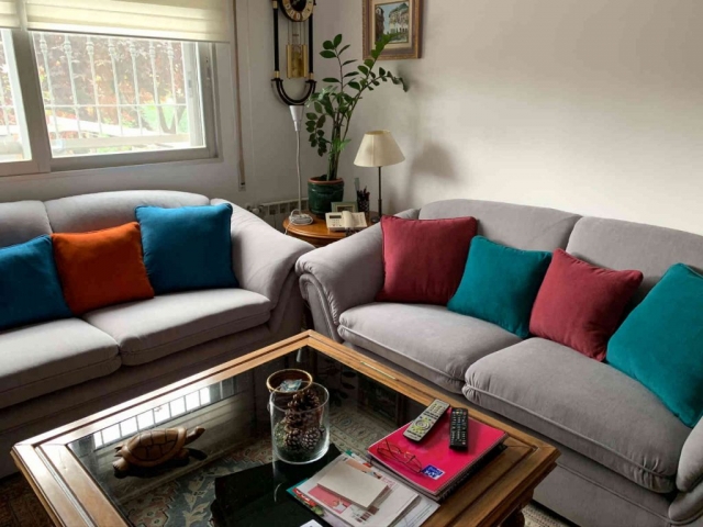 sofá grande de color gris